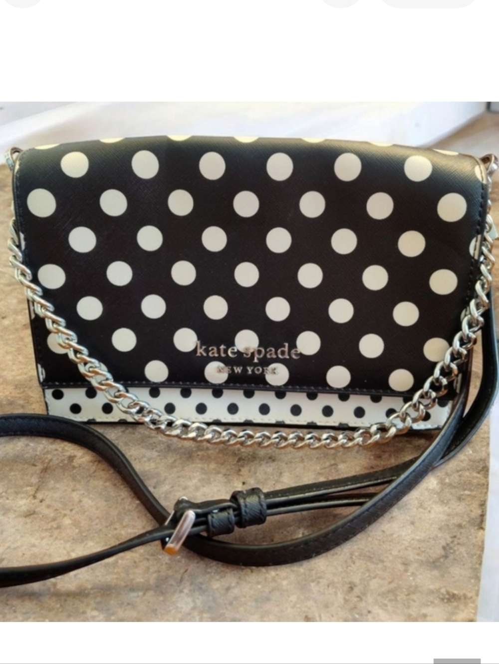 Kate Spade Black and White Polka Dot Crossbody